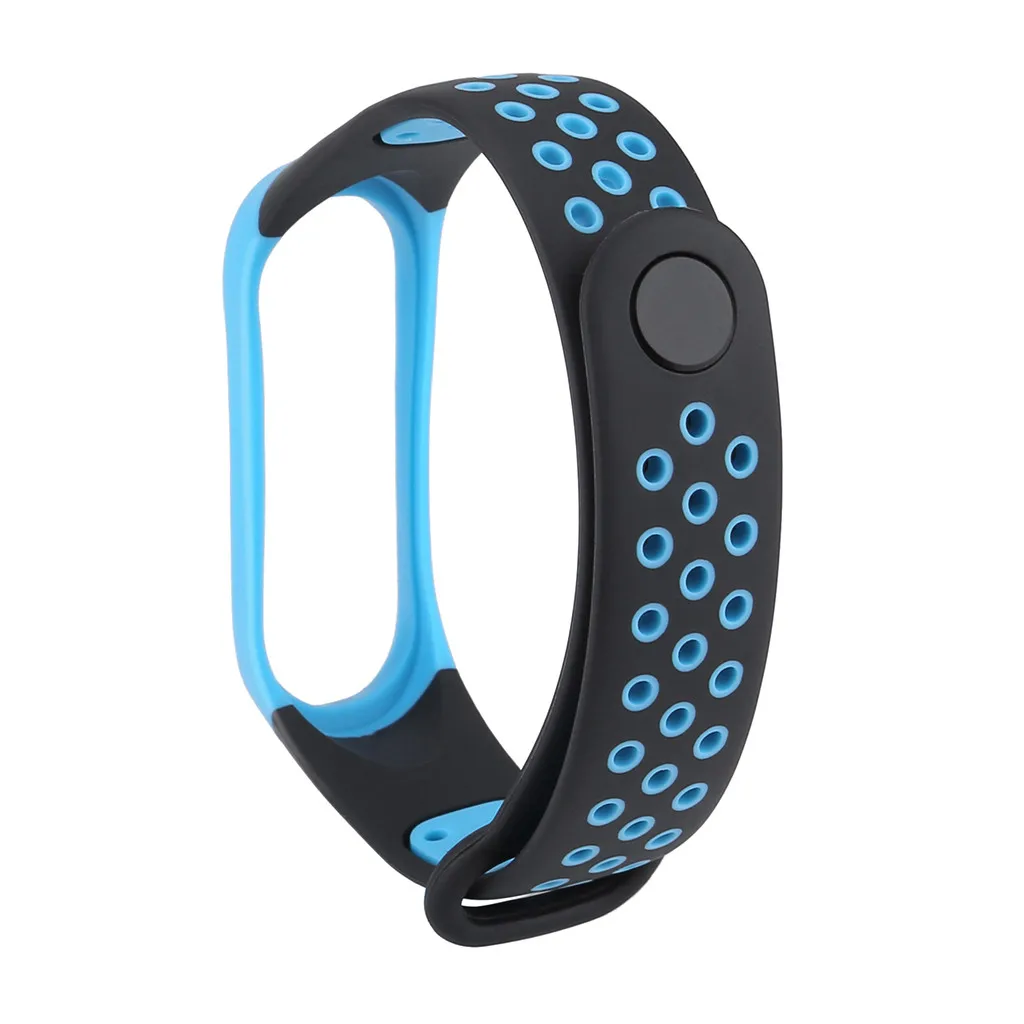 

4pc For Xiaomi Bracelet Two-color Perforated Breathable Strap Replacement Fashion Ventilate Sport Soft Wristband Wrist Strap