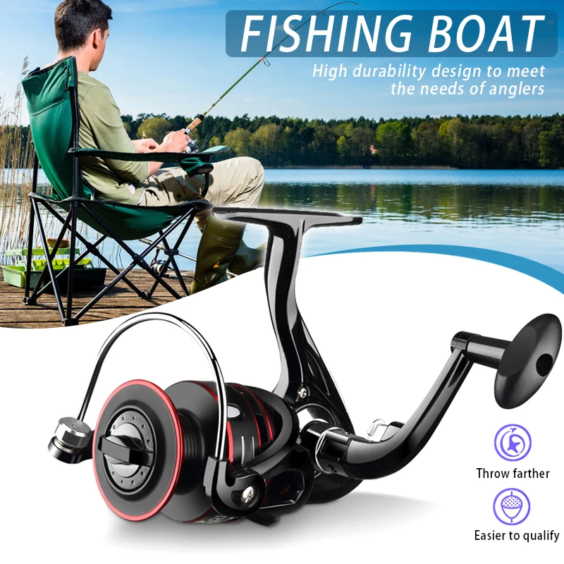 Металлическая рыболовная спиннинговая катушка со складным рычагом большая