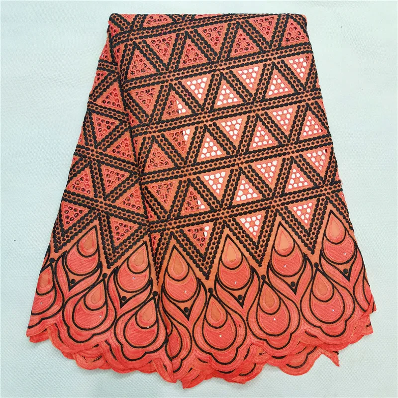 

5 yard Swiss lace fabric 2020 latest Dry lace embroidery African 100% cotton fabrics Swiss voile lace popular Dubai style HL0228