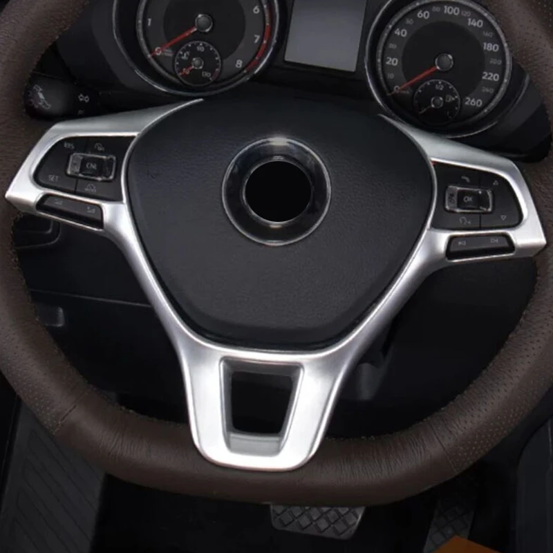 

Fit For Golf 7 MK7 2014 2015 ABS Matte and Carbon fiber Car Steering wheel Button frame Cover Trim accessories car styling
