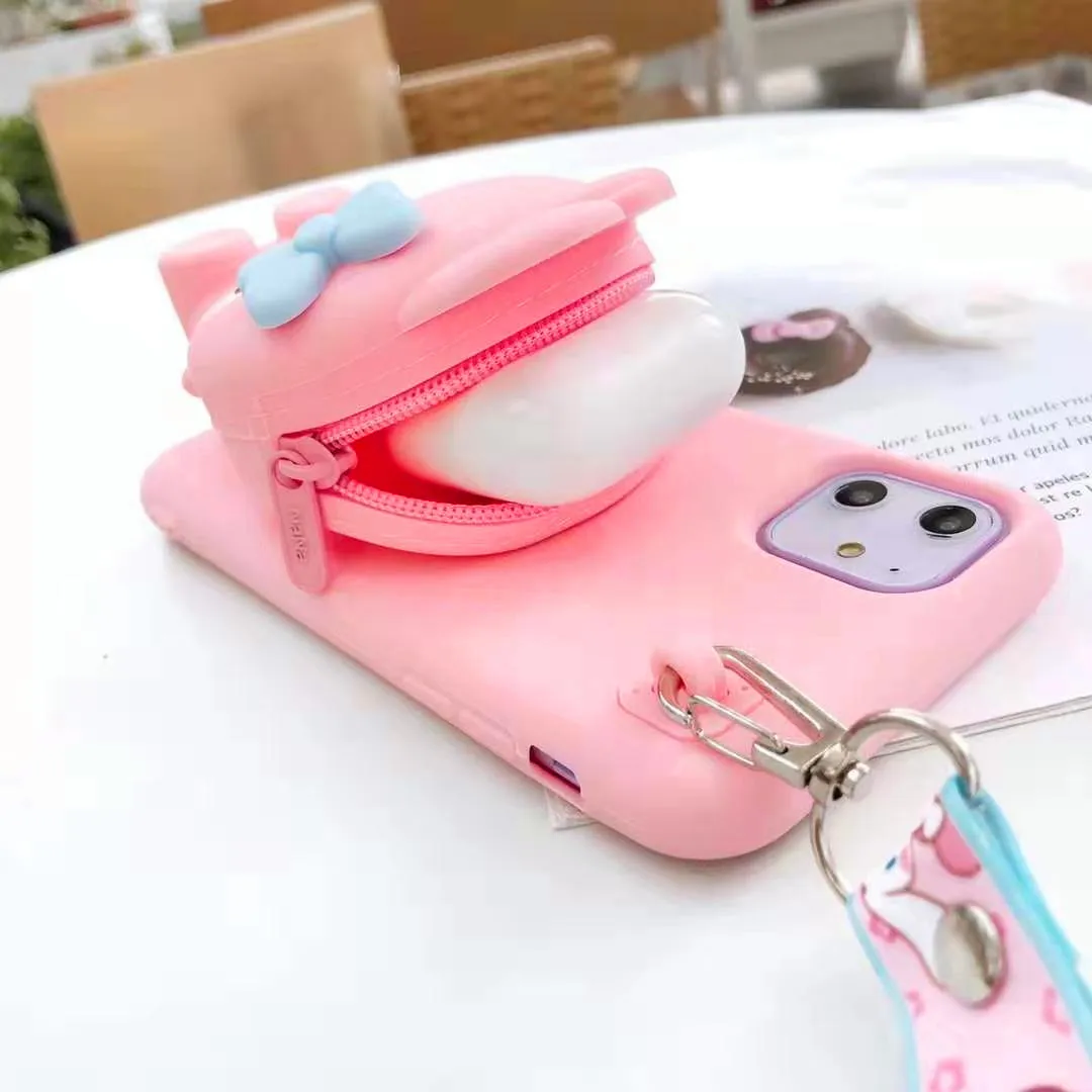 EPENA чехол для телефона с милой собачкой для iphone 11 pro XR XS Max 7 8 plus 6 6S Plus 3D мультяшная мягкая сумка на шнурке