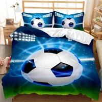 3d boys football comforter cover set green soccer ball duvet cover gift bed sets 23 pcs queen size for kids boys bedding set