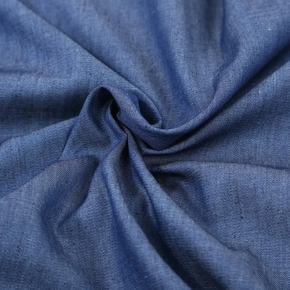 

HOT SALES!!! Women's Spring Long Sleeve Casual Denim Blouse Tops Shirt Dress with Pockets