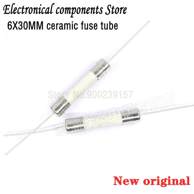 100% Новый оригинальный 10 шт. 6X30MM керамическая плавкая вставка 250V 10A 12A 15A 20A 25A 30A