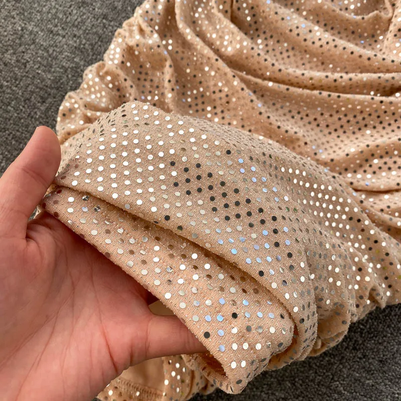 

2021 Sexy Party Bodycon Mini Dress Women Elegant High Waist Slim Shining Bling Polka Dot Draped Strap Vestido Female New Fashion