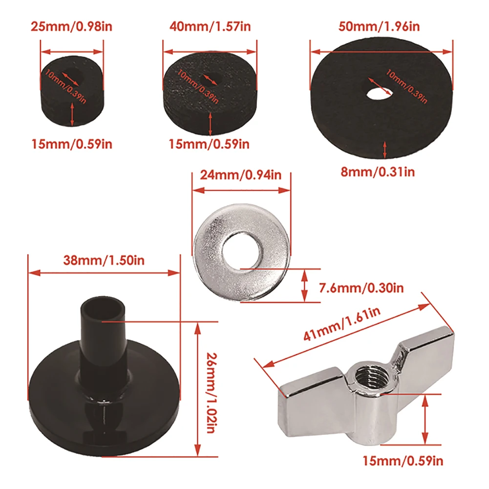 21 шт. барабанные войлочные прокладки гайки-бабочки перкуссионные аксессуары