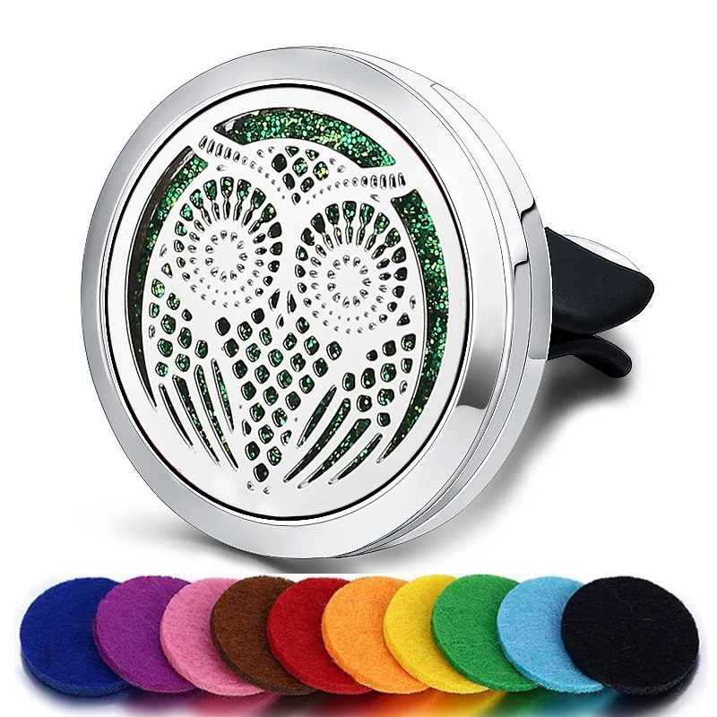 Refillable Car Air Freshener Smell Perfume Diffuser Clip Auto Vent Essential Oil Stainless Steel Locket Interior Accessories | Автомобили