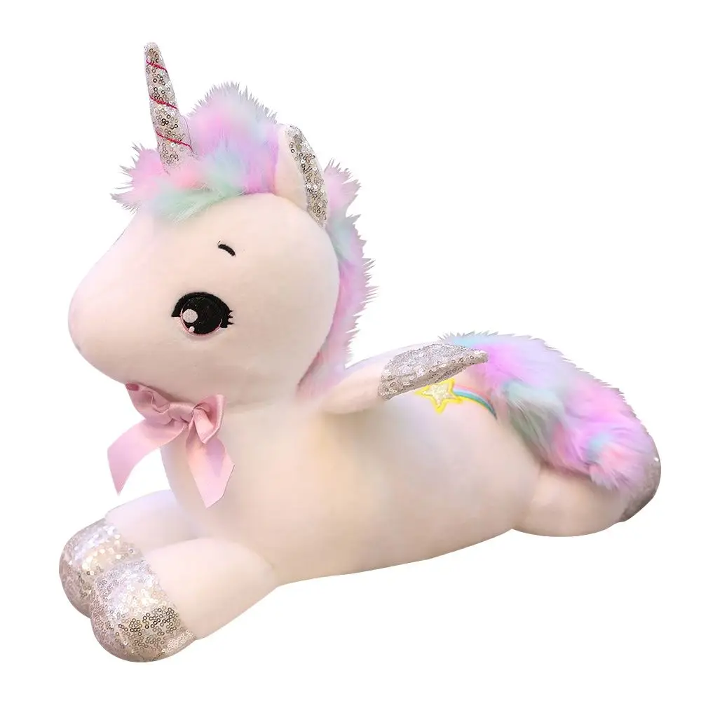 30 80 см гигантские Kawaii с принтом белого единорога плюшевые игрушки мягкие