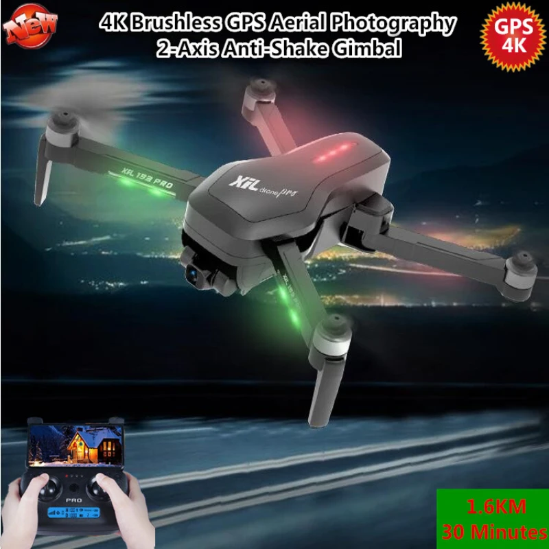 

Brushless GPS Drone 1.6KM 30MINS 5G 4K Camera WiFi FPV GPS Follow Me Optical Flow Dual Mode Selfie RC Quadcopter VS JJRC X9 X6