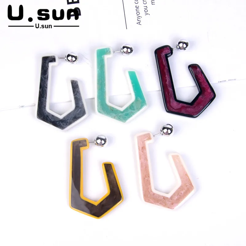 Серьги из полимеров горячие металлические большие акриловые геометрические