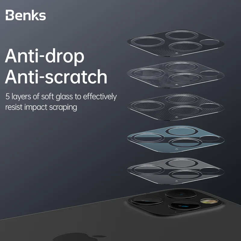 

Benks 2PCS 0.15mm Ultra Thin Tempered Glass Lens Film For iPhone 12 Mini Pro Max HD Full Coverage Anti-Scratch Camera Protector