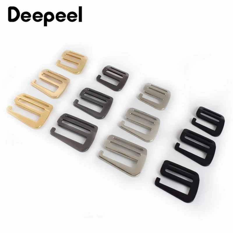 

Deepeel 4pcs 25/32/38mm Metal Tri-Glide Hook for Handbag Webbing Strap Slider Clasp G Adjust Buckle DIY Belt Ring Part Accessory