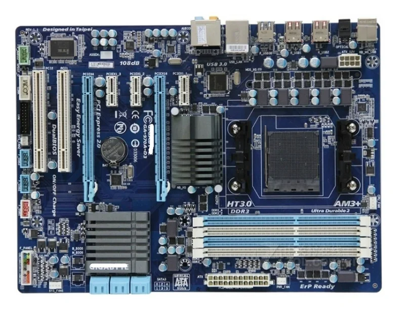 

Used Desktop Mainboard GA-970A-D3 Computer USB3.0 SATA3 970A-D3 Motherboard AM3+ DDR3 For 970