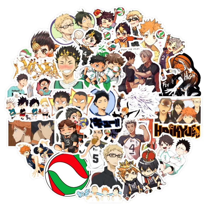 50Pcs Japanese Cartoon Boy Haikyuu Volleyball Sticker For Suitcase Refrigerator Scooter Diary Book Children Toy |