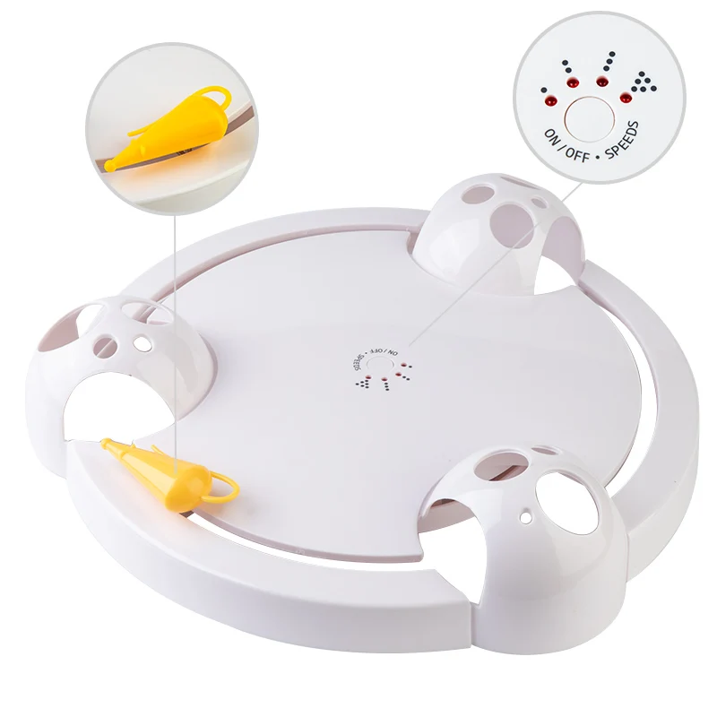 

Electric Cat Toy Smart Teasing Cat Stick Crazy Game Spinning Turntable Cat Catching Mouse Donut Automatic Turntable Cat Toy