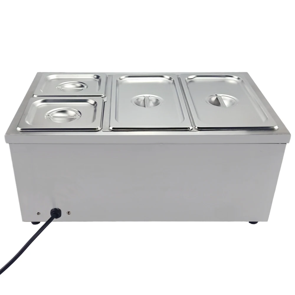 1500 Вт четыре контейнера Bain Marie буфет подогреватель еды коммерческий автоматический суп горшок Ресторан приготовление пищи Bain Marie