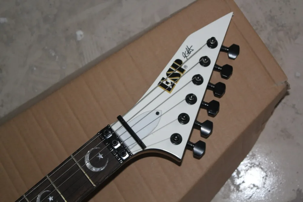Custom shop KH-2 ouija электрогитара белая Кирк хэмметт подписи ouija гитара Звезда и Луна инкрустация гитара
