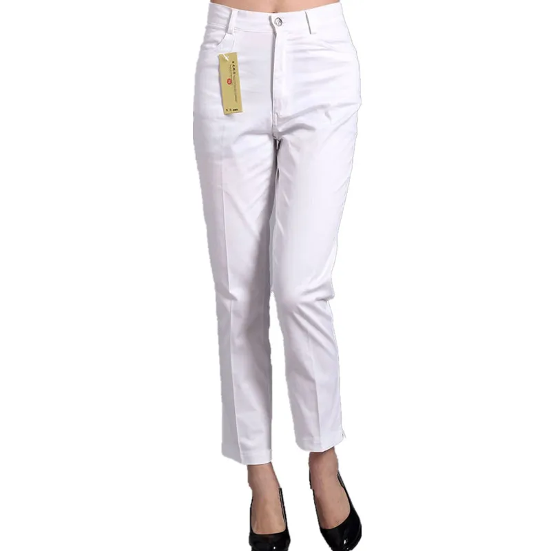 Брюки Женские однотонные до щиколотки модные повседневные штаны из 100% хлопка