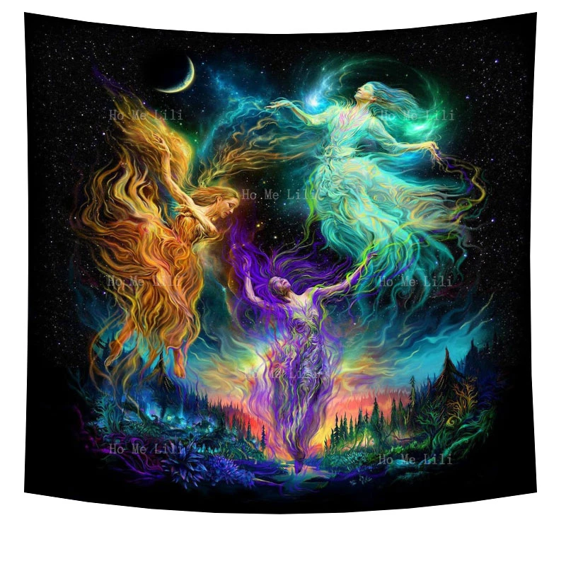 

Psychedelic Tapestry Wall Hanging Decoration Trance Party Visual Art Fantasy Digital Design For Living Room Bedroom Decor