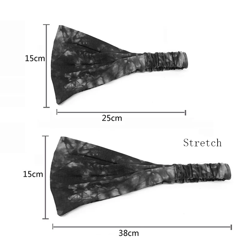 3 шт. женские резинки для волос йоги эластичные широкие повязки на голову цветной