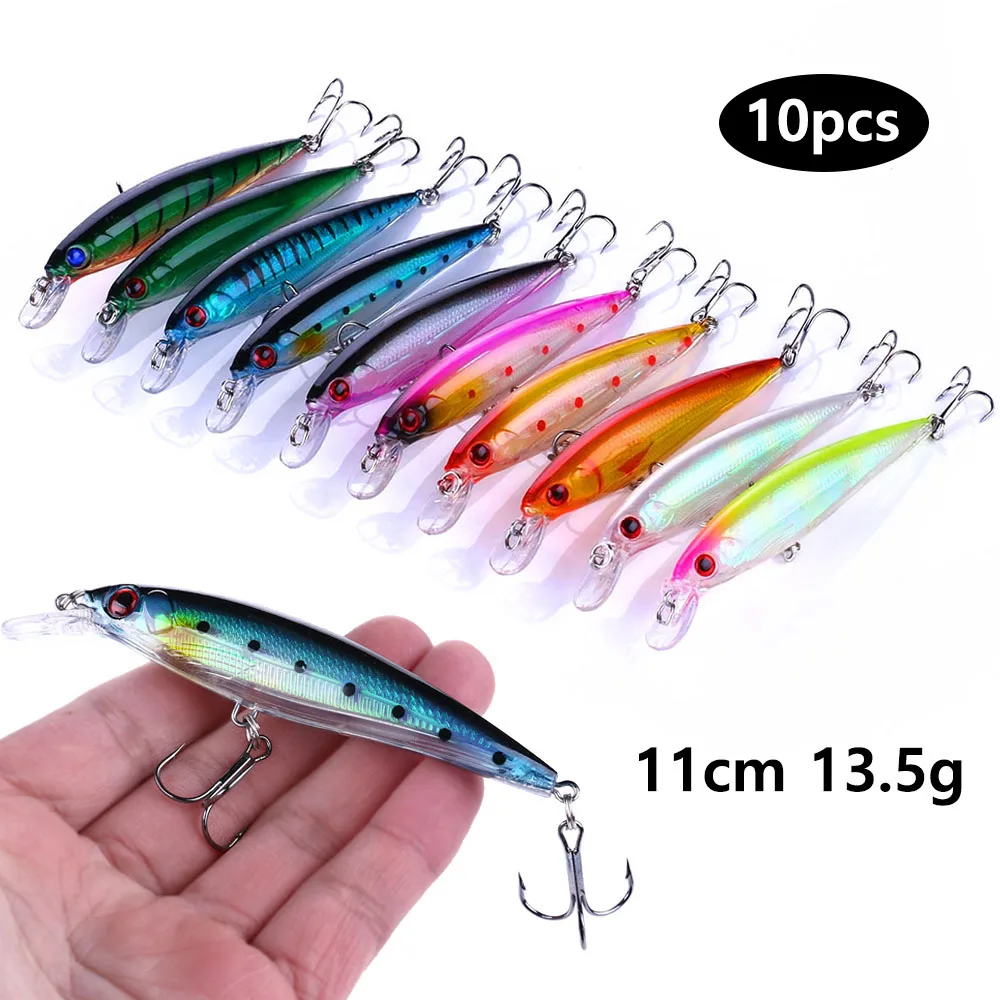 10 шт. 11 см 13 5 г рыболовные приманки Isca искусственные плавающие Minnow жесткие Swimbait