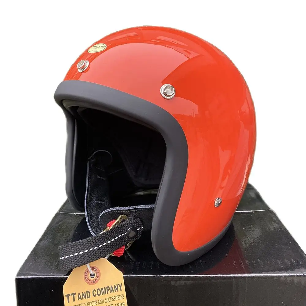

Genuine Vintage TT&CO Japan Korea Style Motorcycle Helmet Retro Open Face Cafe Racer LightWeight Shell Motorbike Riding Helmets
