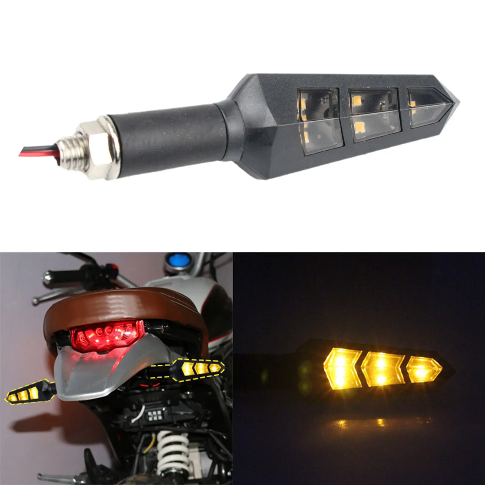 

1pcs Motorcycle Bike LED Amber Turn Signal Blinker Light Turn Signal Indicator Lamp Long Life Span