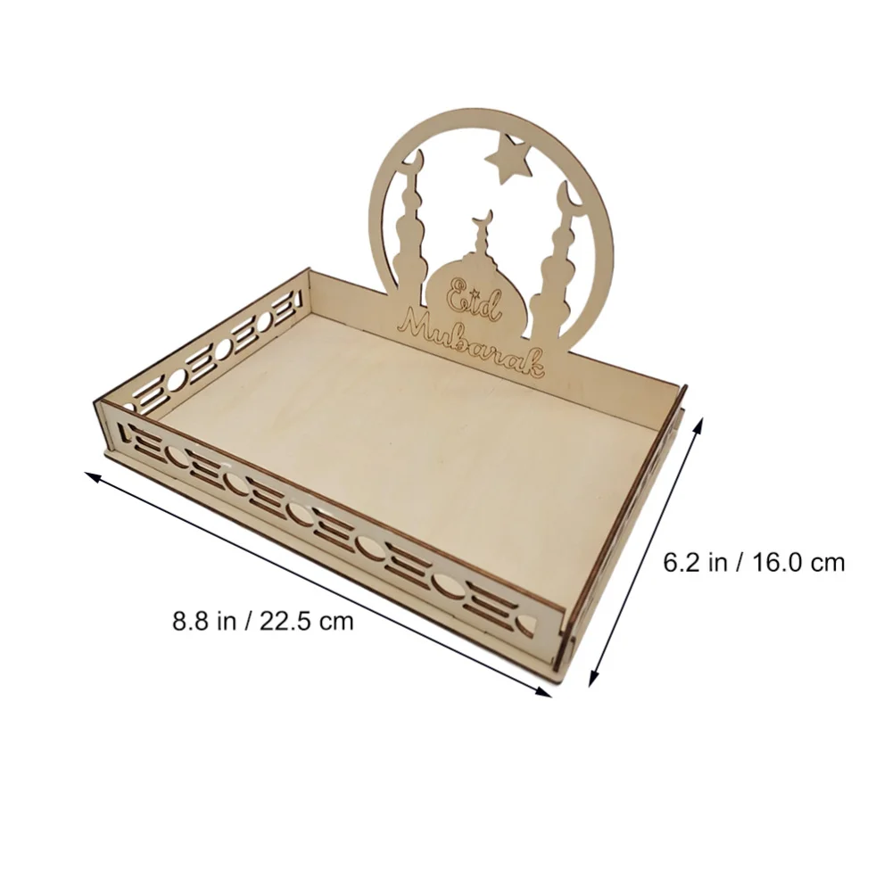 1 шт. деревянная обеденная тарелка Eid Малый поднос для подачи еды Bairam десертный |