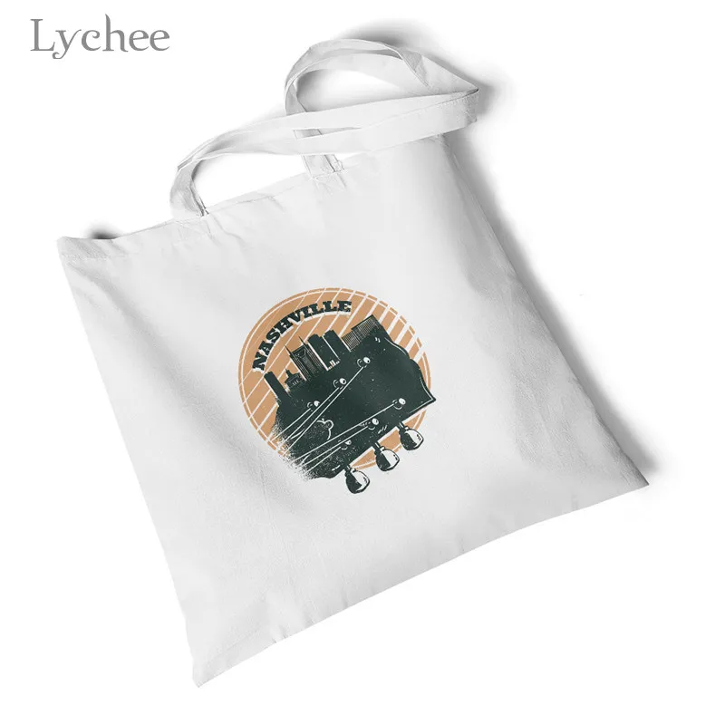 nashville music Lychee Harajuku Liverpool Nashville Женская Холщовая Сумка с принтом Большая складная сумка для покупок оригинальная дорожная сумка на плечо - Цвет: nashville music