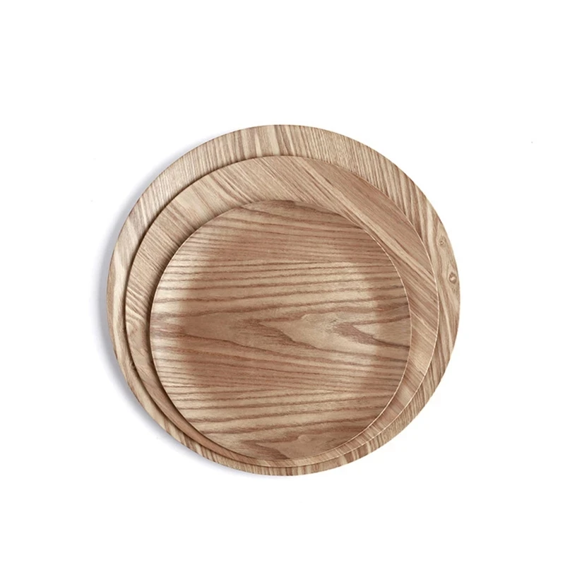 

Wooden Plate Home Hotel School Restaurant Food Fruit Dishes Saucer Tea Coffee Trays Dessert Dinner Storage Cake Holder