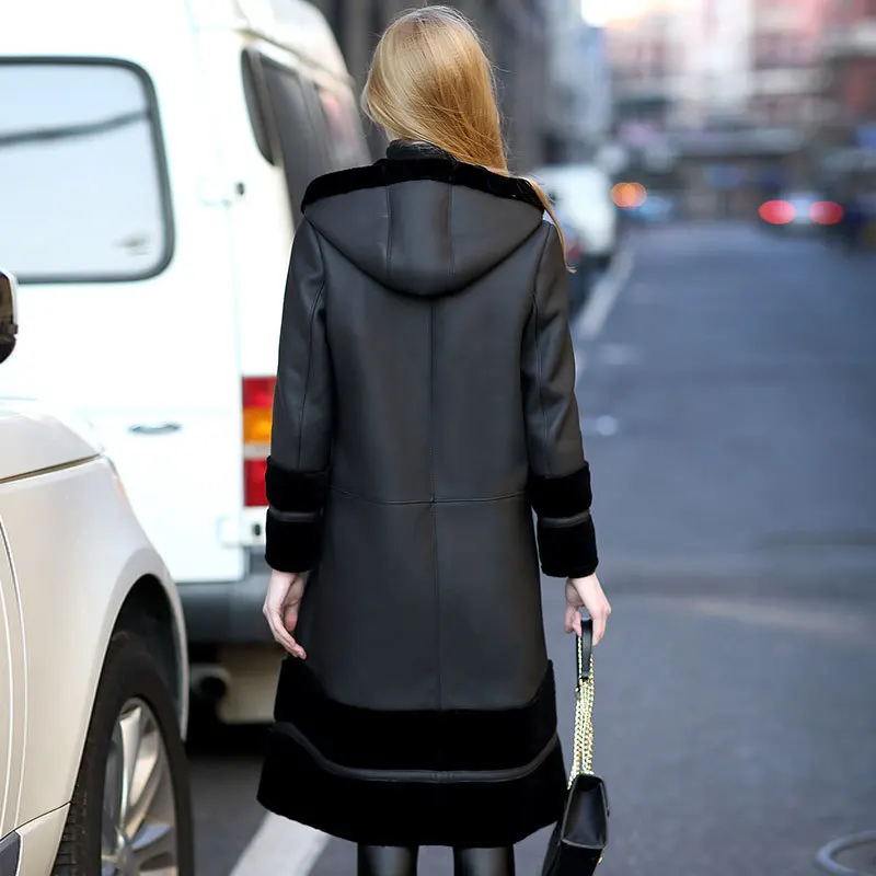 Fur Real Coat Female Fashion Women Winter Coats Korean Sheep Wool Long Slim Thick Jacket Warm Women's TOTGG937 s 's | Женская