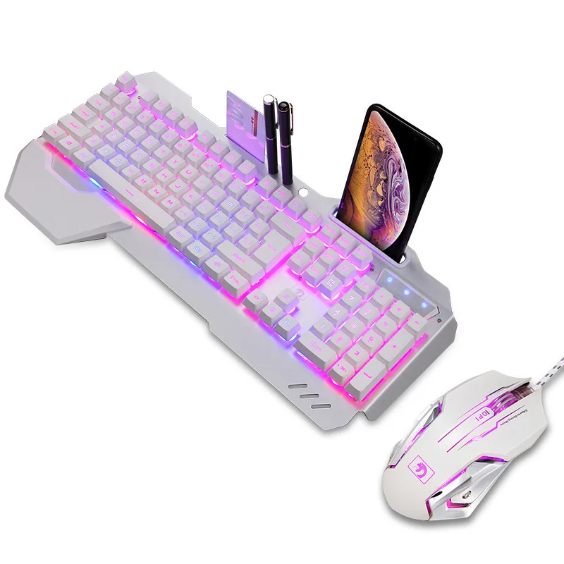Игровая механическая клавиатура с мышью Проводная RGB подсветка геймерская для