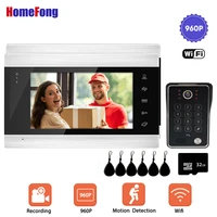 homefong wireless video intercom wifi smart door phone doorbell camera 960p motion detector with phone apps touch screen monitor