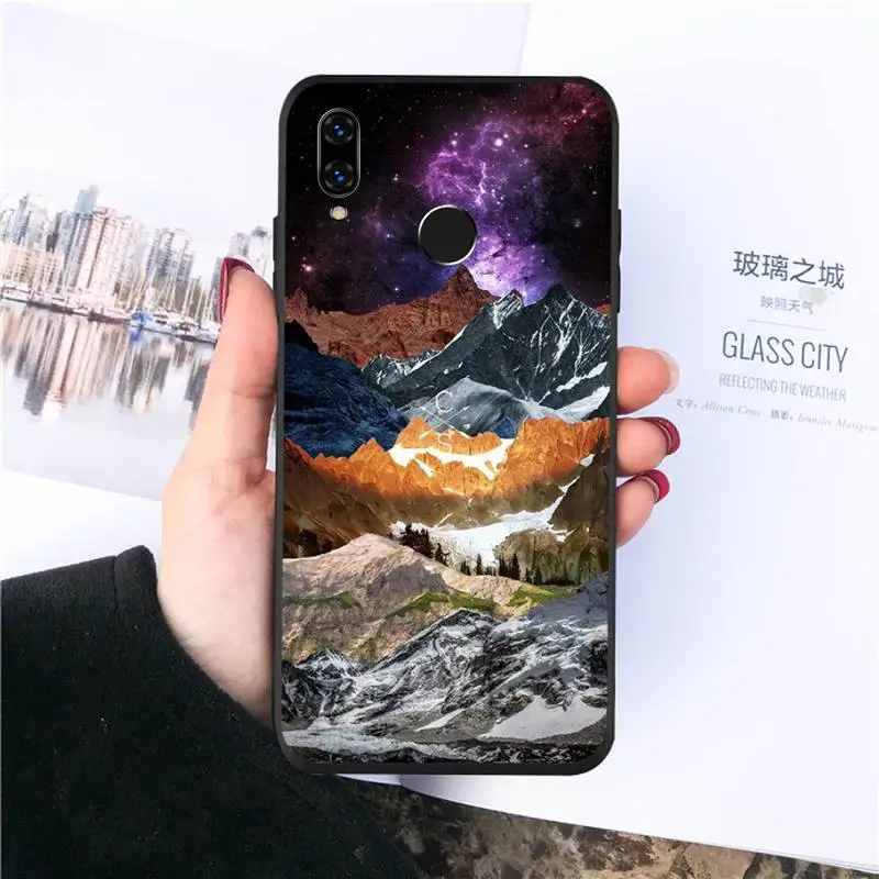 

Mountain Marble Moon pattern Phone Cases For Huawei honor Mate P 10 20 30 40 Pro 10i 9 10 20 8 x Lite Luxury brand shell