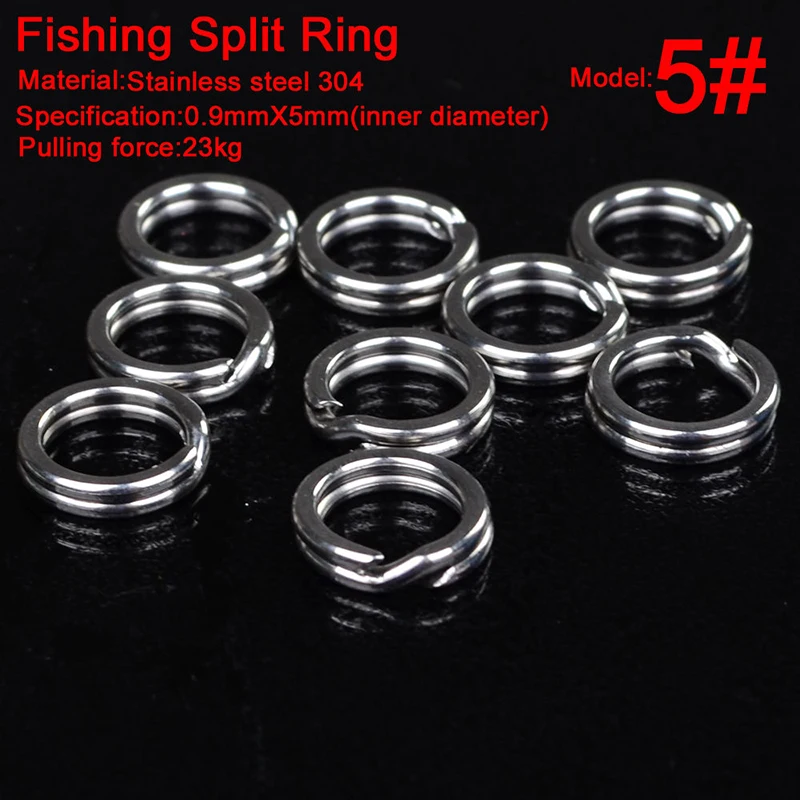 

100pcs Silver Stainless Steel Fishing Split Ring Double Loop Split Open Solid Ring Lure Connecting Ring Fishing Accessories