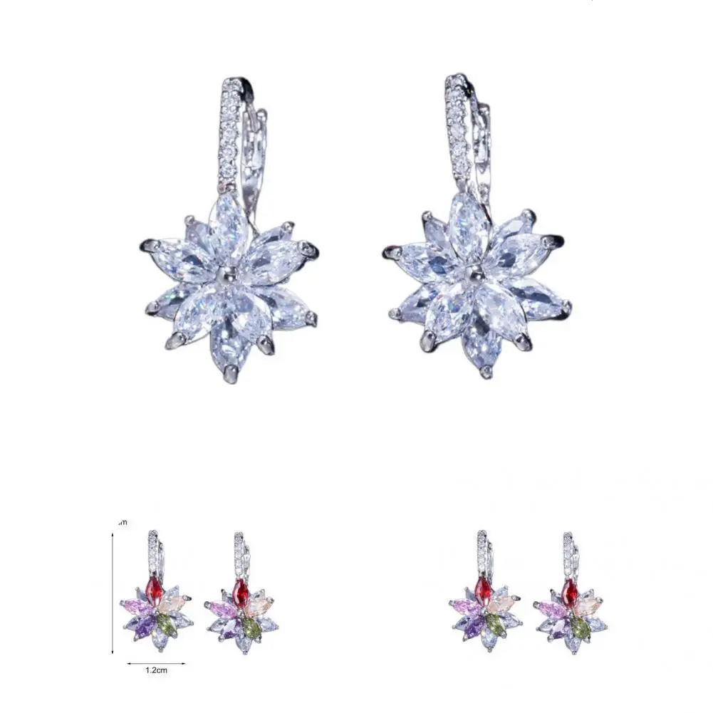 

Attractive Earrings Flower Accessory Exquisite Electroplated Dangle Earrings Drop Earrings Dangle Earrings 1 Pair