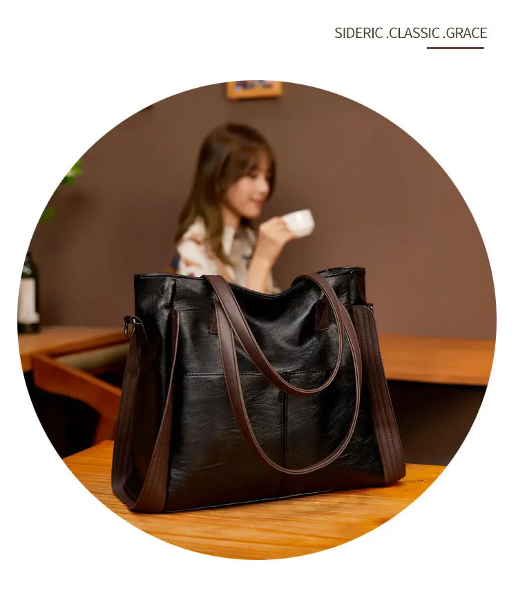 

Women's Bag Women's Large Capacity Soft Leather Fashion One Shoulder Bag Big Messenger Bag Fashion Mother's Handbag Bags
