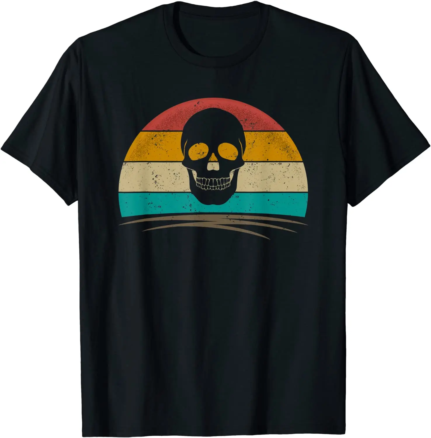

Skull Retro Vintage 70s Distressed Halloween Men Women T-Shirt