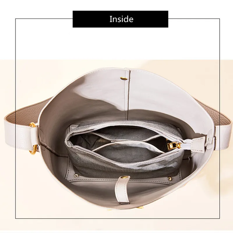 100% Натуральная воловья сумка роскошная ведро кожаные сумки женские брендовые