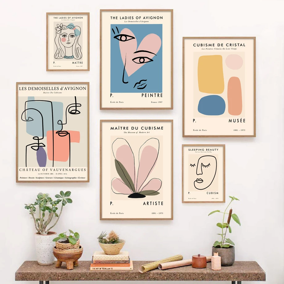 

Abstract Woman Line Face Eyes Color Block Wall Art Canvas Painting Nordic Posters And Prints Wall Pictures For Living Room Decor