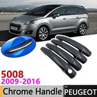 Черная накладка на дверную ручку из углеродного волокна для peugeot 5008 2008  2016 2009 2010 2011 2012 2013 2014 2015 автомобильные аксессуары, набор хромированных стикеров