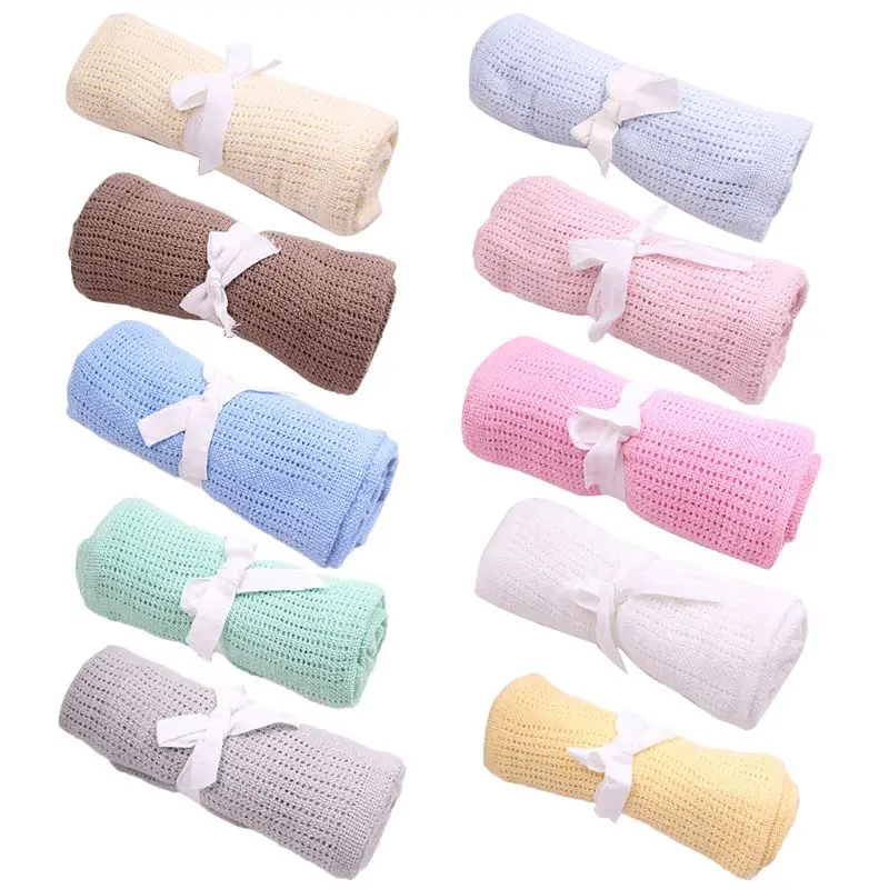 

2021 Summer Baby Cotton Blanket Candy Color Kids Newborn Stroller Travel Blankets A2UB