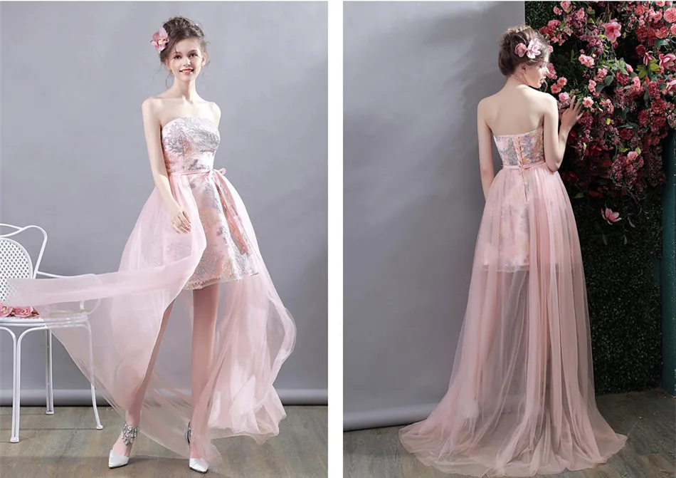 Pink Short A-line Tulle Lace Sexy Evening Dresses 2020 New Fashion Party Gown Robe De Soiree MT71 | Свадьбы и торжества