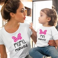 mama and mini matching fashion t shirt mother and daughter family clothes cotton tee girls boys and mom family look