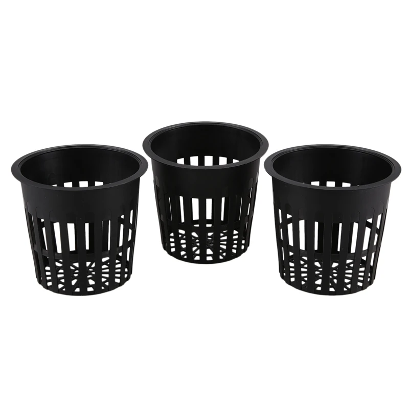 25 Packs of 4 Inch Garden Net Cup Pots Plastic Plant Nursery Slotted Mesh Round Pot Bucket Baskets (Black) | Дом и сад