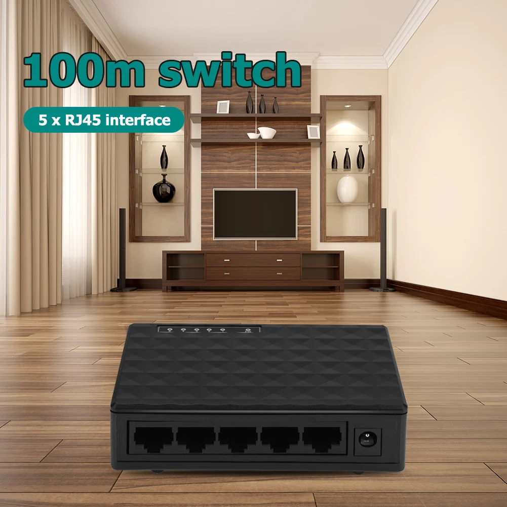 10/100 Мбит/с 5-портовый коммутатор Ethernet классические цвета Простой прочный RJ45 LAN