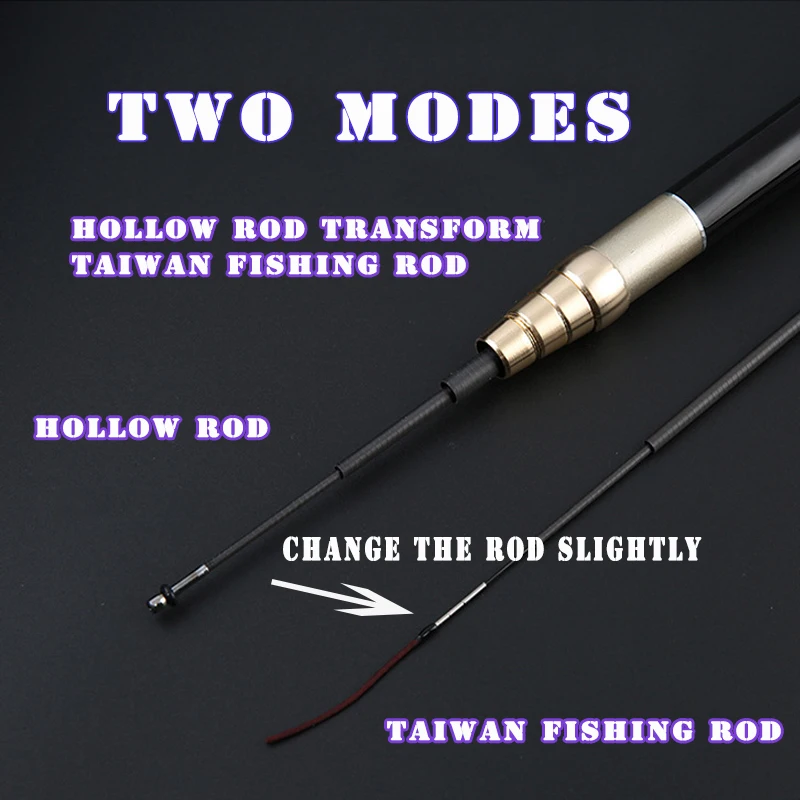 Карбоновая полая рыболовная удочка 2 режима Тайваньская ручная Удочка 5 4 м 7 8 9