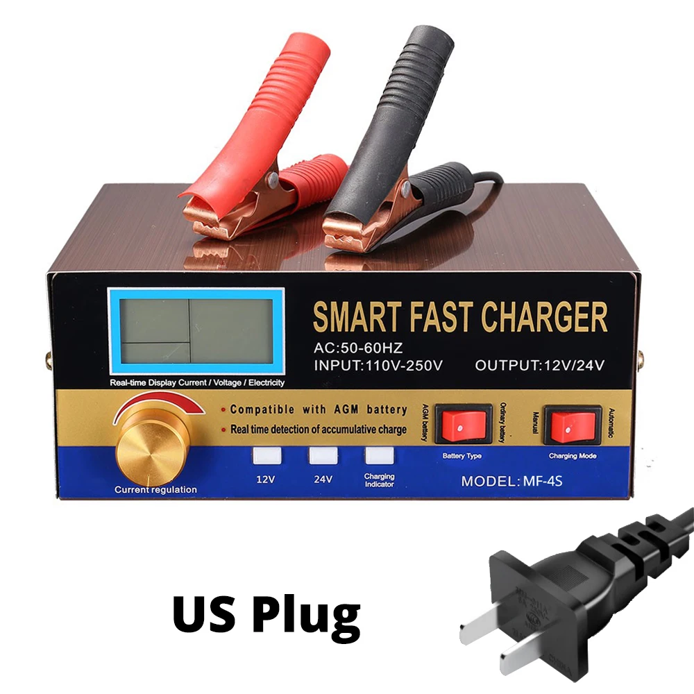 

12Volt 24Volt High Power Smart Heavy Duty Automatic Trickle Battery Charger for Car