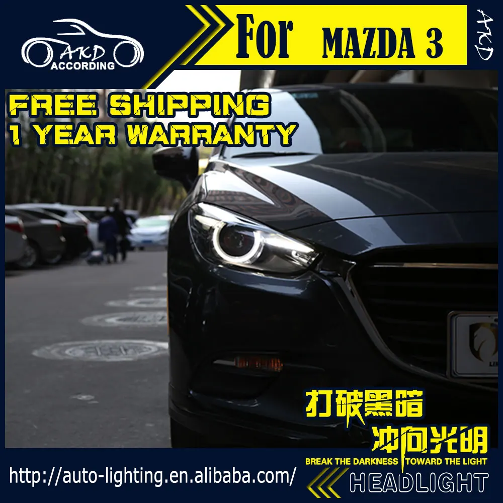 AKD автомобильный Стайлинг фара для Mazda 3 фары 2017 Новинка Mazda3 Axela светодиодный ная DRL