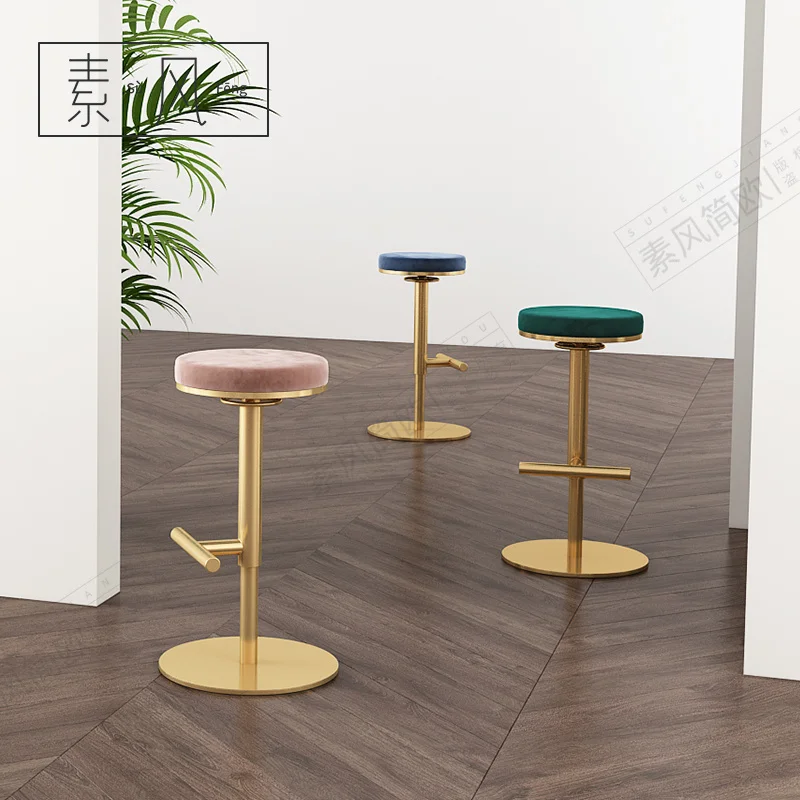Nordic minimalist bar stools, light luxury home lift swivel chairs, modern bar front desk high stools